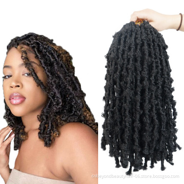 salon faux locs crochet Hair pre twisted Long Butterfly Locs hair braids extension water wave crochet hair